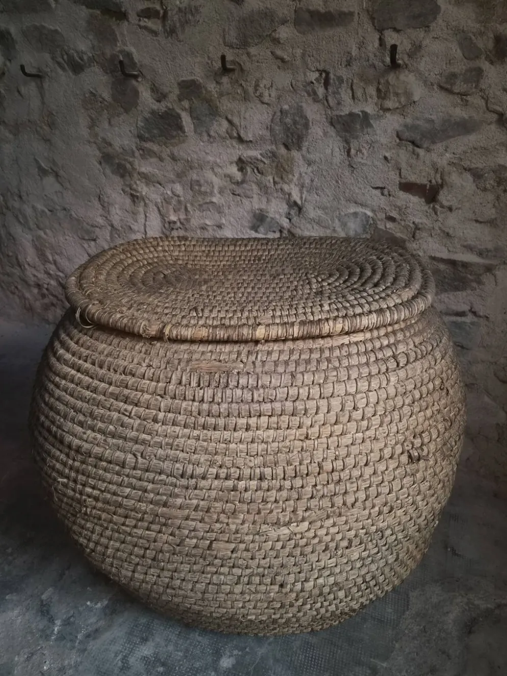 Panier à grains français ancien – Auvergne, vers 1900