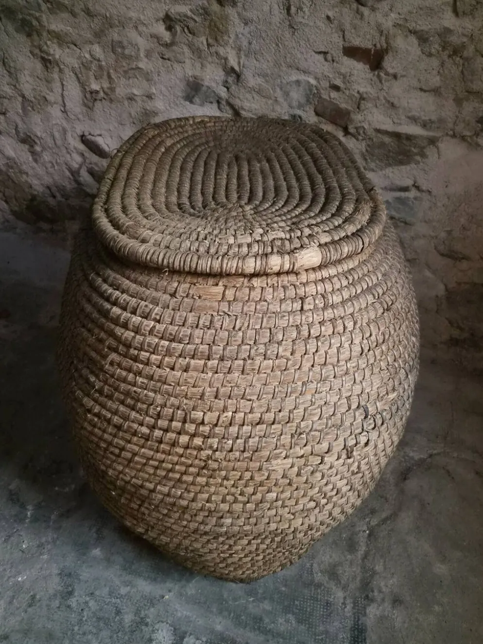 Panier à grains français ancien – Auvergne, vers 1900