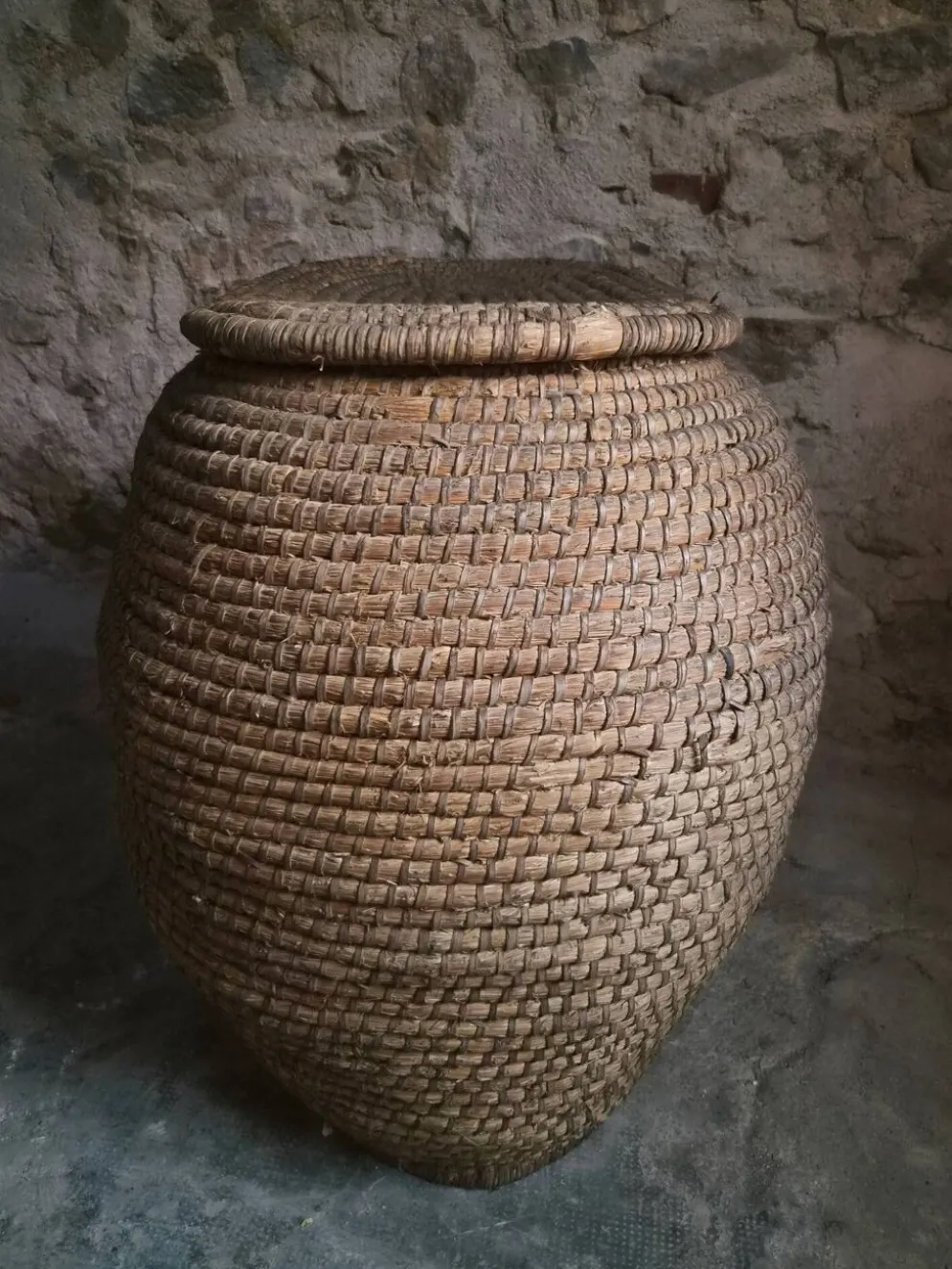 Panier à grains français ancien – Auvergne, vers 1900