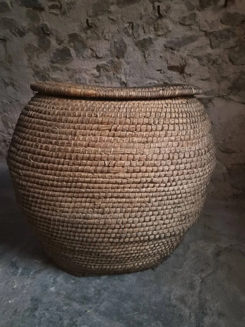 Panier à grains français ancien – Auvergne, vers 1900