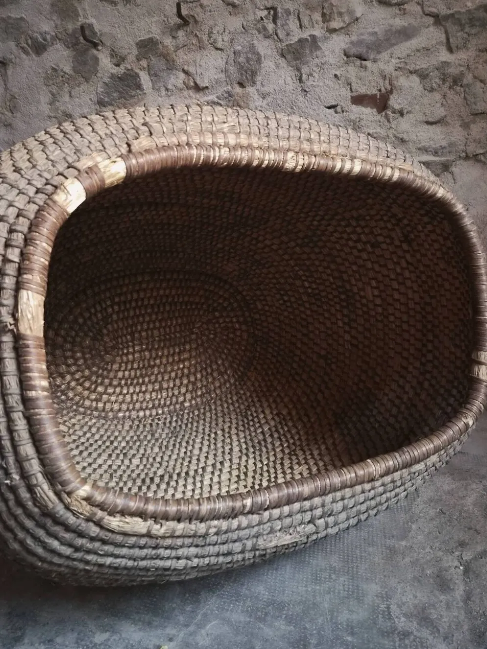 Panier à grains français ancien – Auvergne, vers 1900