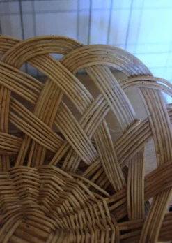 Panier Grande corbeille osier tressé vintage