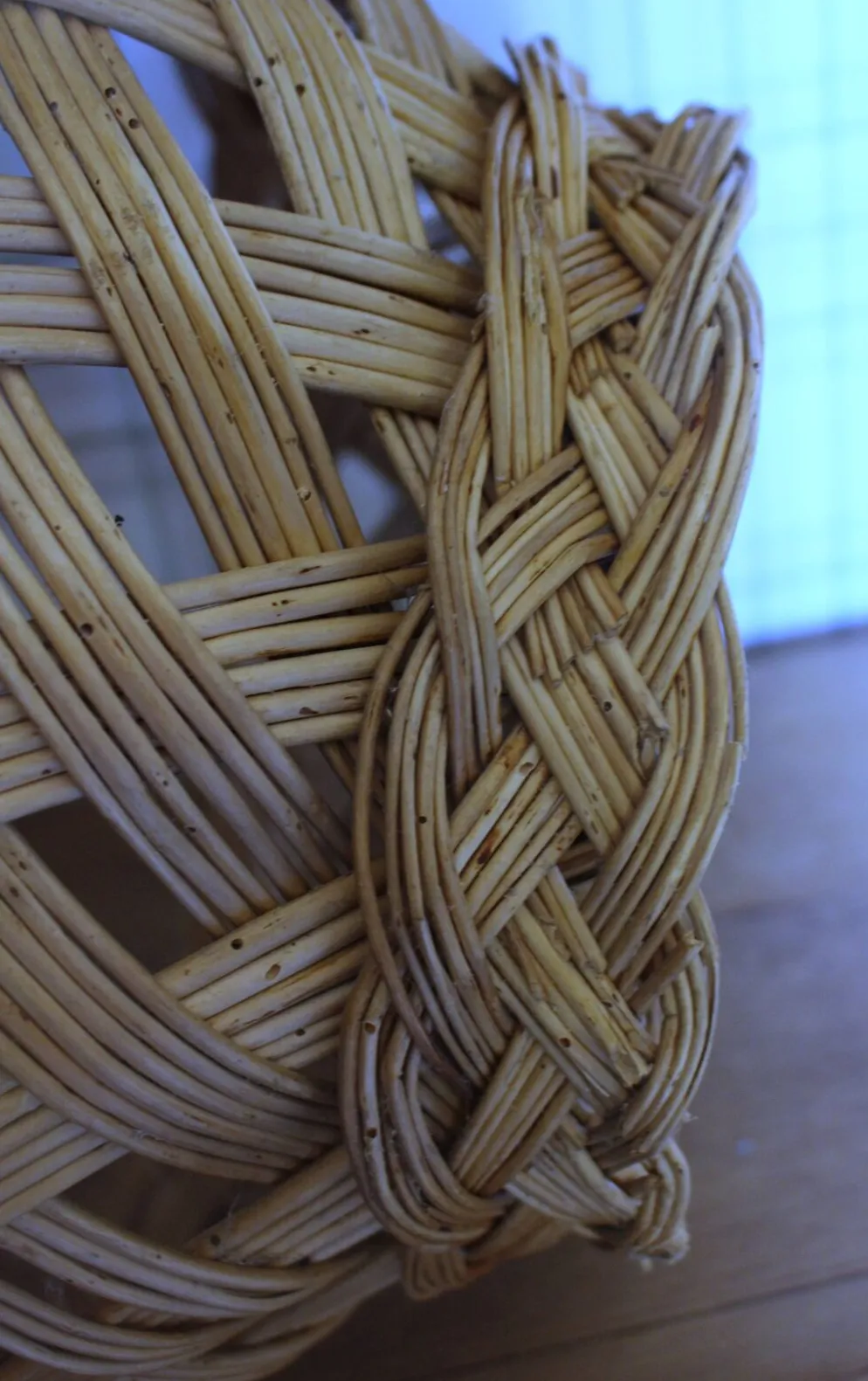 Panier Grande corbeille osier tressé vintage