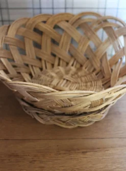 Panier Grande corbeille osier tressé vintage