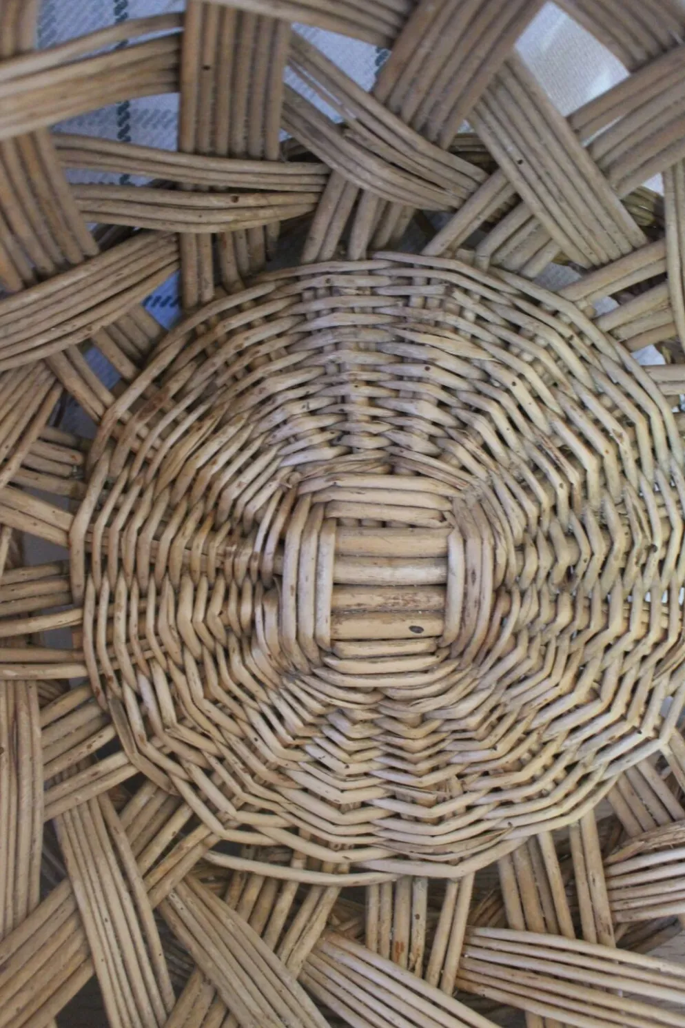 Panier Grande corbeille osier tressé vintage