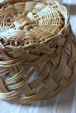Panier Grande corbeille osier tressé vintage