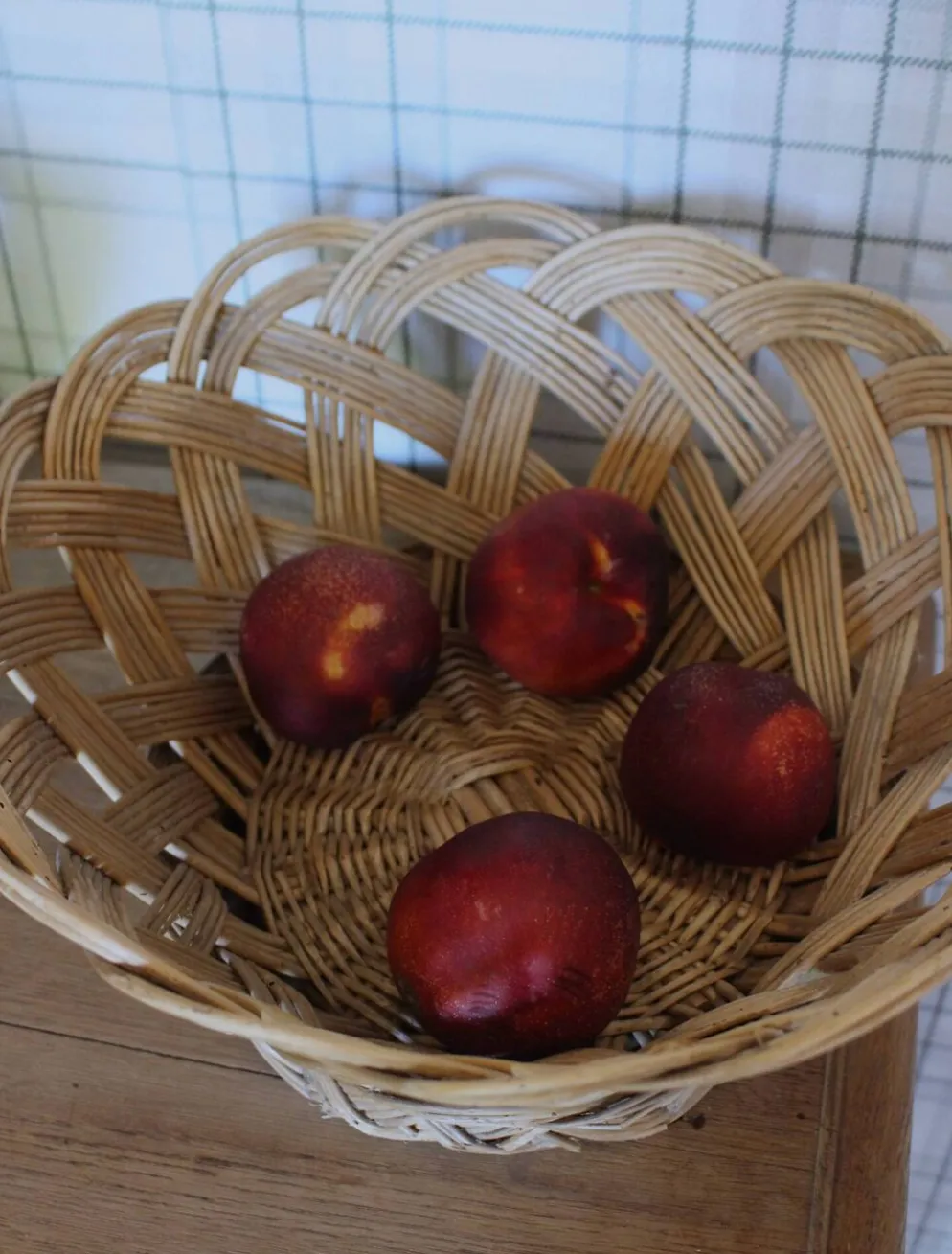 Panier Grande corbeille osier tressé vintage