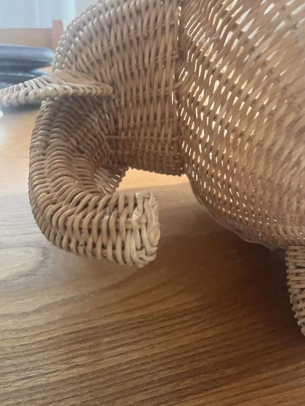 Panier éléphant en rotin