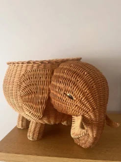 Panier éléphant en rotin
