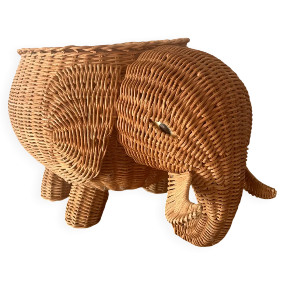 Panier éléphant en rotin