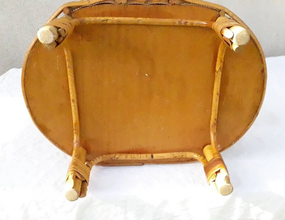 Panier porte-bouteille bar en rotin