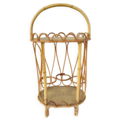 Panier porte-bouteille bar en rotin