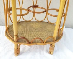 Panier porte-bouteille bar en rotin