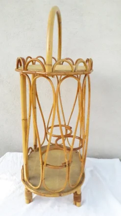 Panier porte-bouteille bar en rotin