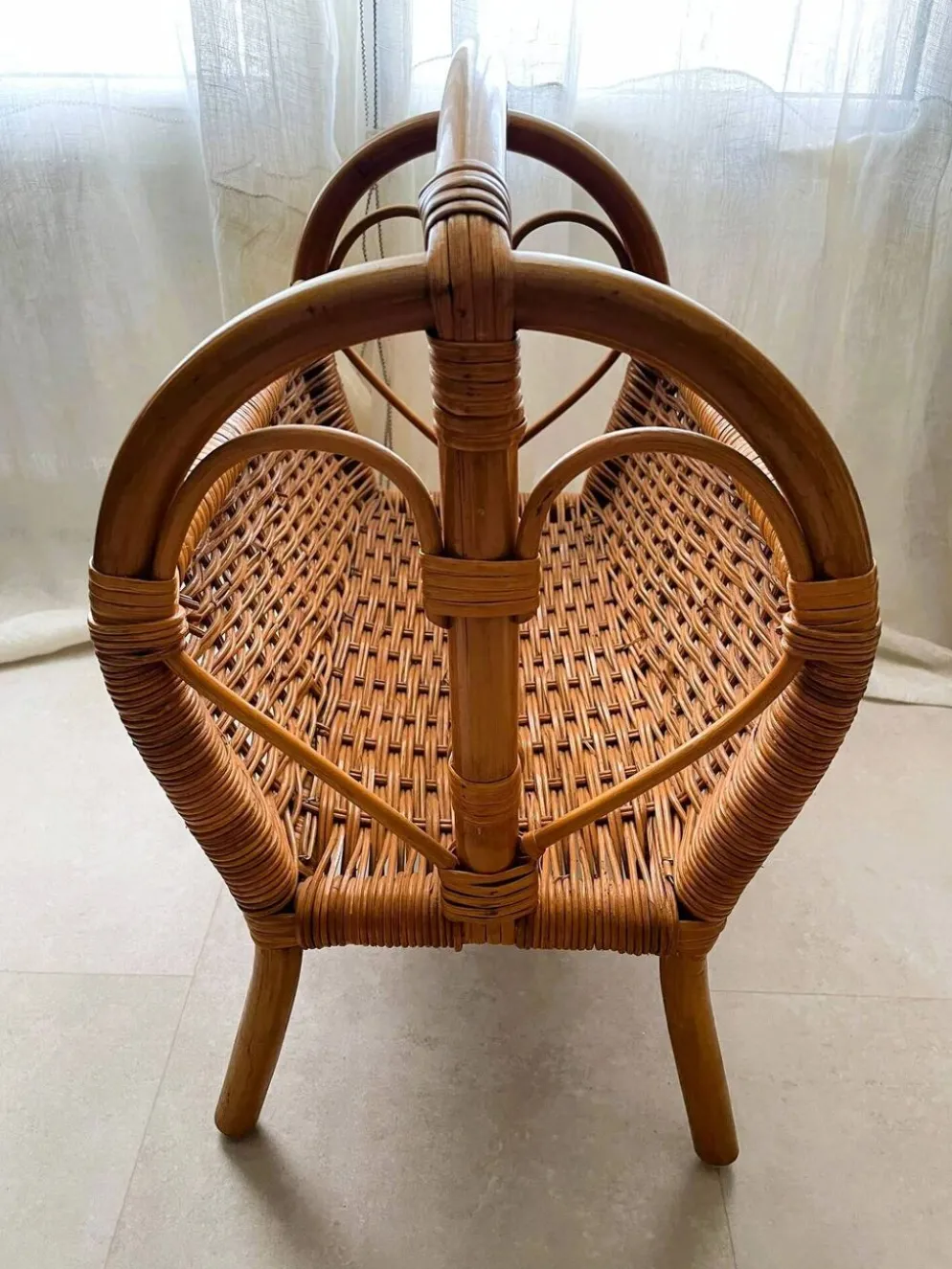 Panier / porte-revues rotin vintage