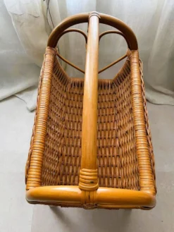 Panier / porte-revues rotin vintage
