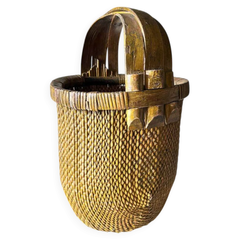 Panier à riz ancien tressé