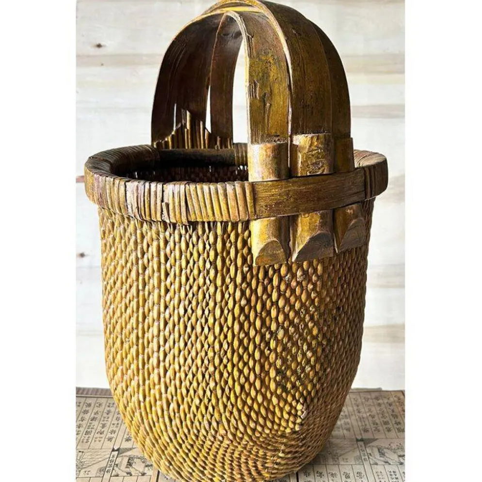 Panier à riz ancien tressé
