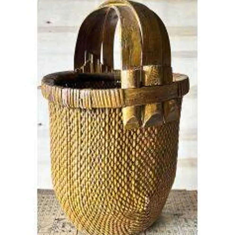 Panier à riz ancien tressé