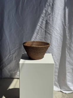 Panier rond en rotin artisanal indonésien D25 H14