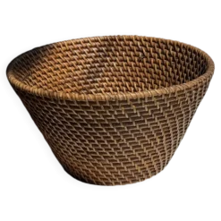 Panier rond en rotin artisanal indonésien D25 H14