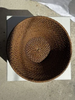 Panier rond en rotin artisanal indonésien D25 H14