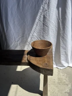 Panier rond en rotin artisanal indonésien D25 H14