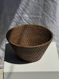 Panier rond en rotin artisanal indonésien D25 H14