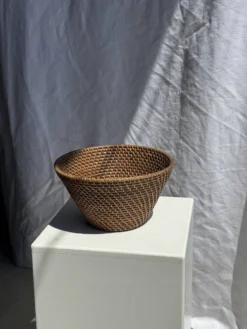 Panier rond en rotin artisanal indonésien D25 H14
