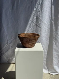 Panier rond en rotin artisanal indonésien D25 H14