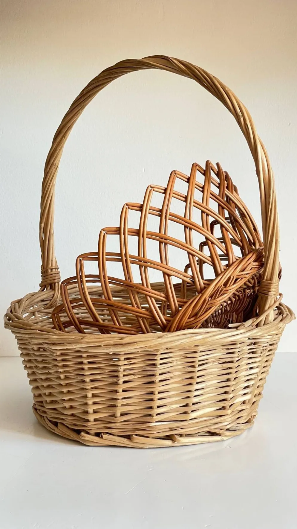 Paniers en rotin vintage