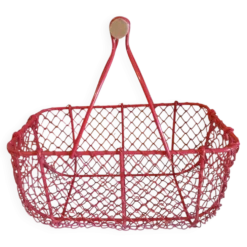 Panier vintage en fer de grillage