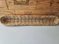 Panière boulanger vintage en osier tressé