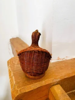 Panière / corbeille en osier en forme de canard (vintage)
