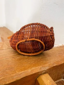 Panière / corbeille en osier en forme de canard (vintage)