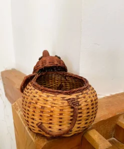Panière / corbeille en osier en forme d’éléphant (vintage)