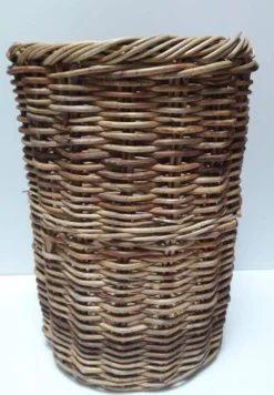 Panière corbeille haute 55cm rotin ronde ancienne