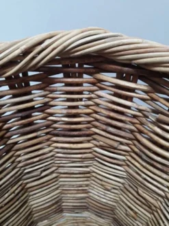 Panière corbeille haute 55cm rotin ronde ancienne