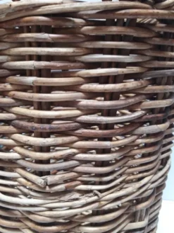 Panière corbeille haute 55cm rotin ronde ancienne
