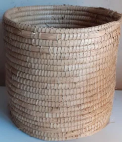 Panière corbeille ronde vintage en paille