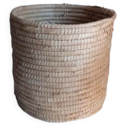 Panière corbeille ronde vintage en paille