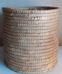 Panière corbeille ronde vintage en paille