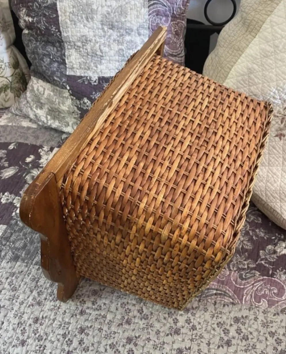 Panière en bois et osier