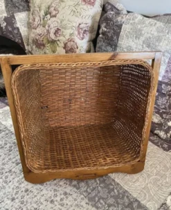 Panière en bois et osier