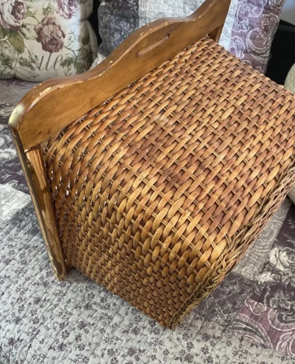 Panière en bois et osier