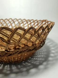 Panière ronde en osier vintage