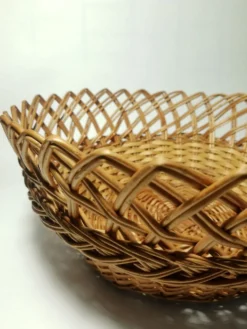 Panière ronde en osier vintage