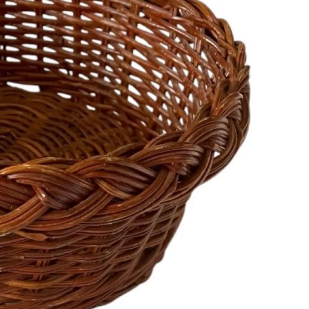 Panière rustique vintage en rotin tressé