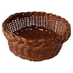 Panière rustique vintage en rotin tressé