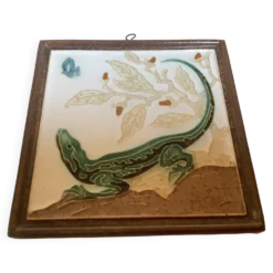 Panneau céramique salamandre lézard royal delft